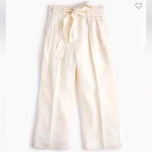 J.CREW | Linen Belted Cropped Pants Pull-on